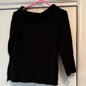 Rafaella Black Cowlneck Boatneck Style Sweater - Small